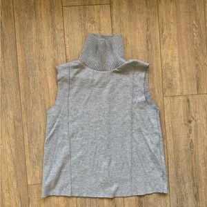 Zara Gray Sleeveless Turtleneck Sweater